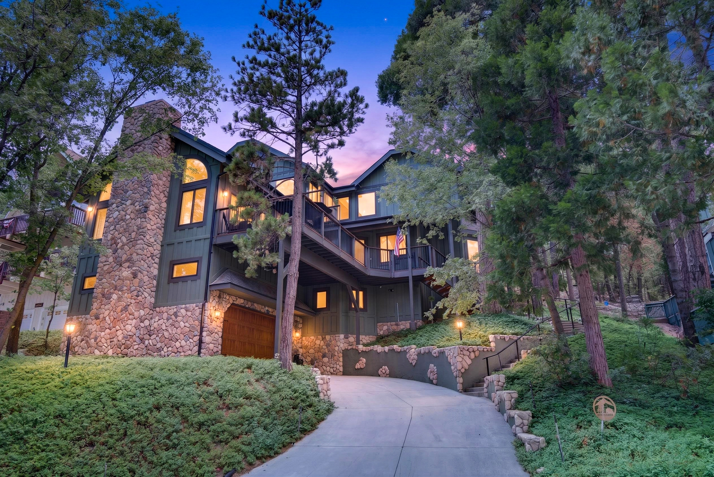 27514 West Shore Road — mountain home exterior among trees at dusk
